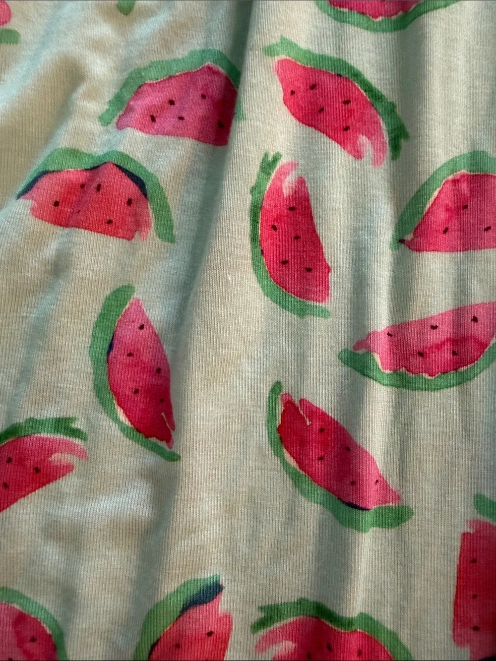 Mint Watermelon Print Short-Sleeve Twirl Dress for Girls